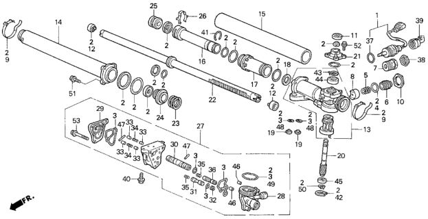 1992 Honda Prelude Housing Sub-Assy., Steering Rack (LH) Diagram for 53608-SS0-A50