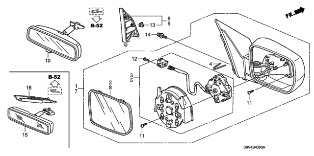 2005 Honda Pilot Mirror Diagram