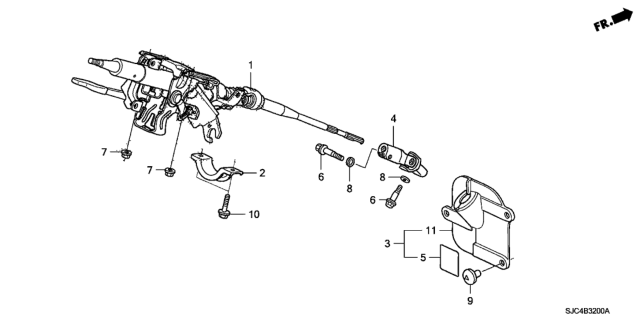 2011 Honda Ridgeline Steering Column Diagram