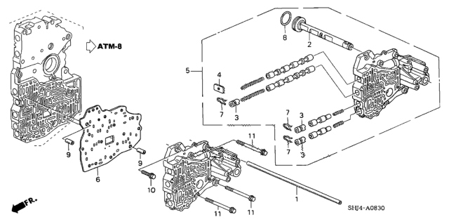 2006 Honda Odyssey AT Servo Body Diagram