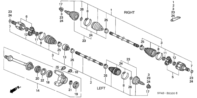 1996 Honda Accord Driveshaft Diagram