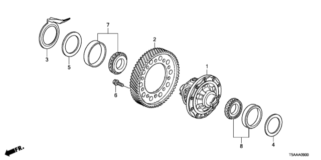 2020 Honda Fit AT Differential Diagram