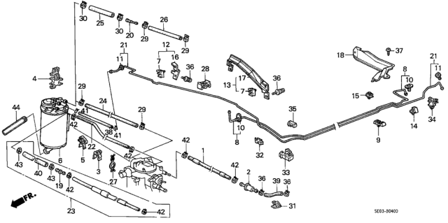 1989 Honda Accord Hose, Canister Vent Diagram for 17736-SE0-A01