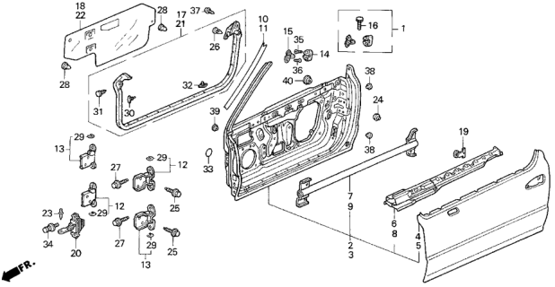 1994 Honda Del Sol Door Panel Diagram