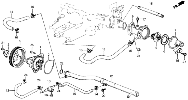 1988 Honda Accord Hose, Bypass Outlet Diagram for 19508-PH1-000