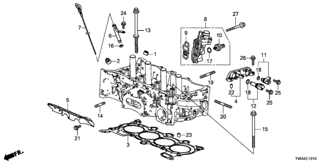 2019 Honda Accord Hybrid Gasket, Cylinder Head Diagram for 12251-6C1-A01