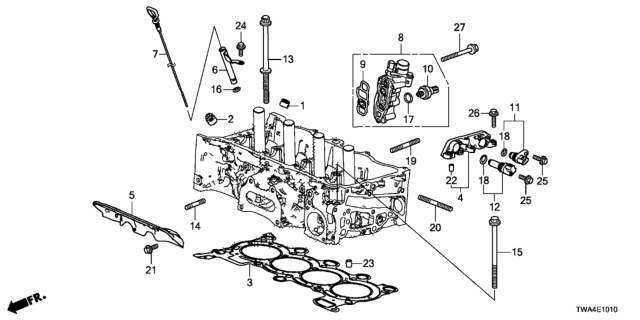 2019 Honda Accord Hybrid Dipstick, Oil Diagram for 15650-5K0-A01