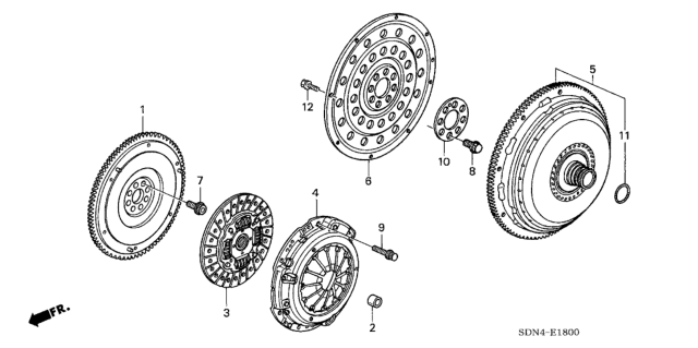 2003 Honda Accord 2 Door EXL (NAVIGATION) KA 5MT Clutch - Torque Converter (L4) Diagram