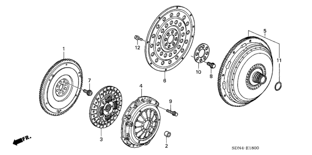 2004 Honda Accord Clutch - Torque Converter (L4) Diagram