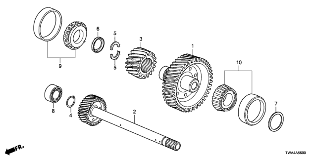 2018 Honda Accord Hybrid Shim C (68.7MM) (0.8) Diagram for 90453-5M4-000