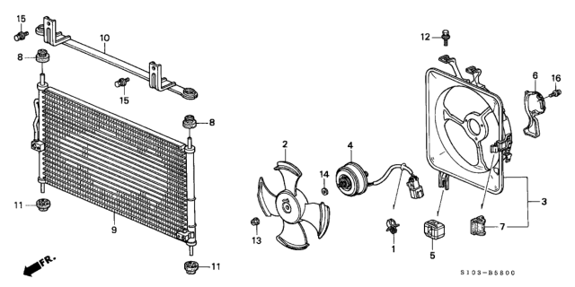 1999 Honda CR-V A/C Condenser Diagram