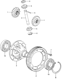 1982 Honda Civic 4 Door ** (1500) KH 5MT MT Differential Gear Diagram