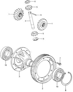 1982 Honda Civic MT Differential Gear Diagram