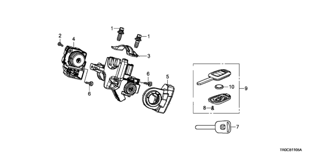 2015 Honda Civic Blank-Key Complete, I Diagram for 35118-T2A-A20