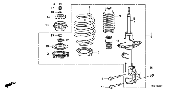 2011 Honda Insight Front Shock Absorber Diagram