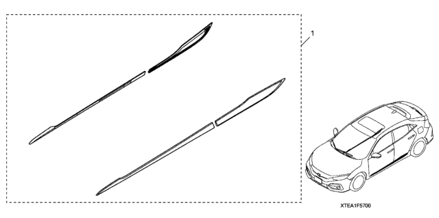 2021 Honda Civic Lower Door Trim (Red) Diagram