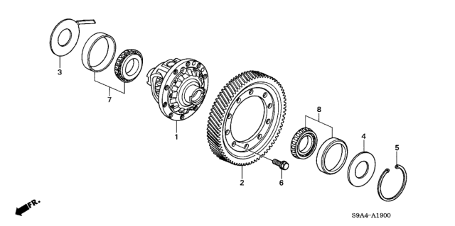 2005 Honda CR-V AT Differential Diagram