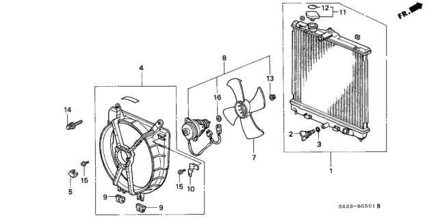 1995 Honda Civic Radiator (Toyo) Diagram for 19010-P07-024