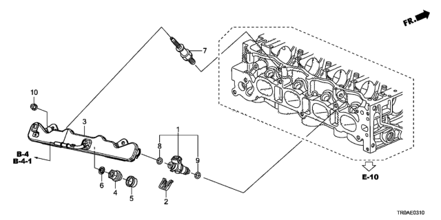 2013 Honda Civic Fuel Injector (1.8L) Diagram