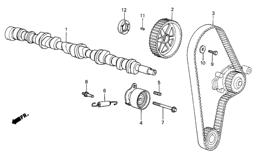 1986 Honda Civic Pulley, Timing Belt Driven Diagram for 14210-PE0-004