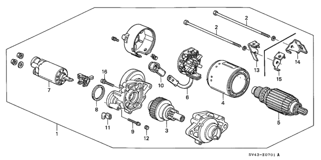 1995 Honda Accord Gear Assembly Diagram for 31204-P01-005