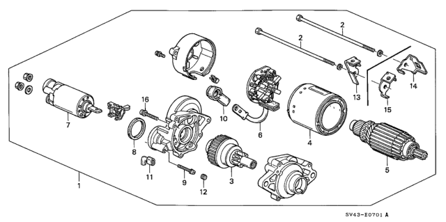 1995 Honda Accord Starter Motor (Mitsuba) Diagram