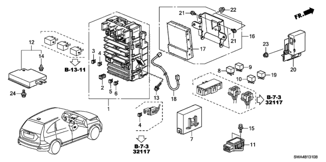 2010 Honda CR-V Control Unit (Cabin) Diagram 1