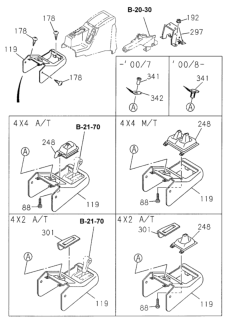 1999 Honda Passport Console (Front) Diagram