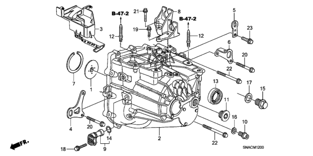 2010 Honda Civic MT Transmission Case (2.0L) Diagram