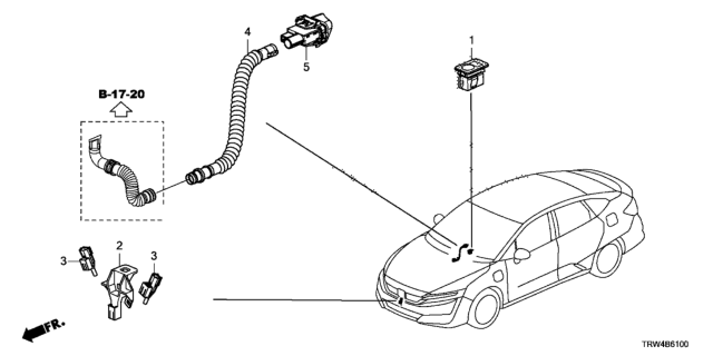 2021 Honda Clarity Plug-In Hybrid Hose A, Aspirator Diagram for 80541-TRT-J41