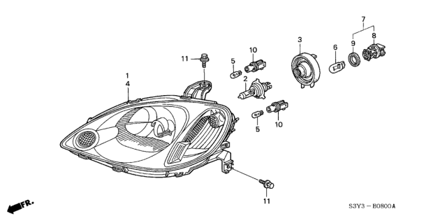 2000 Honda Insight Headlight Diagram