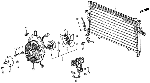 1985 Honda CRX A/C Condenser (Keihin) Diagram