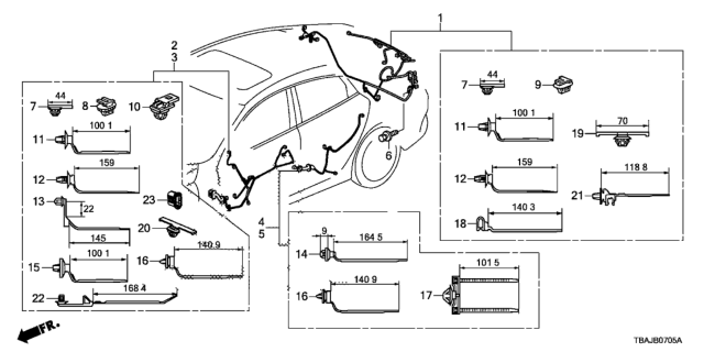 2019 Honda Civic WIRE HARNESS, PASSENGER DOOR Diagram for 32752-TEG-A01