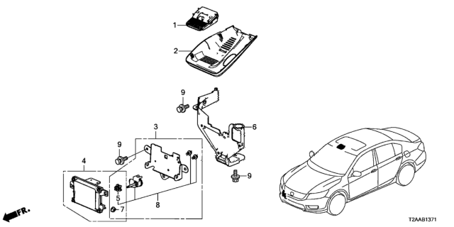 2017 Honda Accord 4 Door TOURV6 KA 6AT Radar Diagram