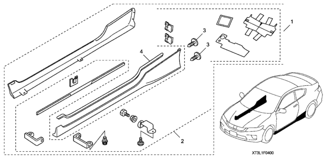 2014 Honda Accord Sd Udby Spoiler Nh-797M Diagram for 08F04-T3L-141