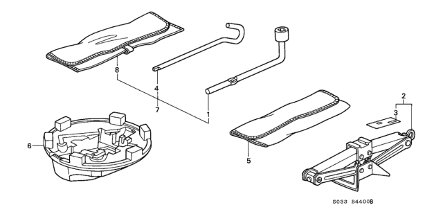 1996 Honda Civic Tools - Jack Diagram