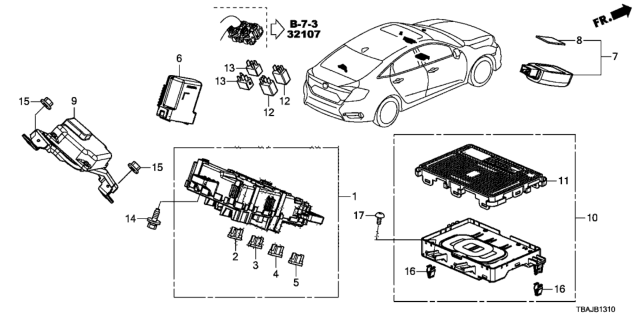 2018 Honda Civic Control Unit (Cabin) Diagram 1