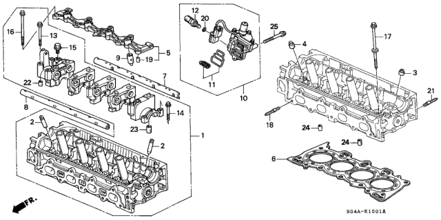 1999 Honda Civic Cylinder Head (V-TEC) Diagram