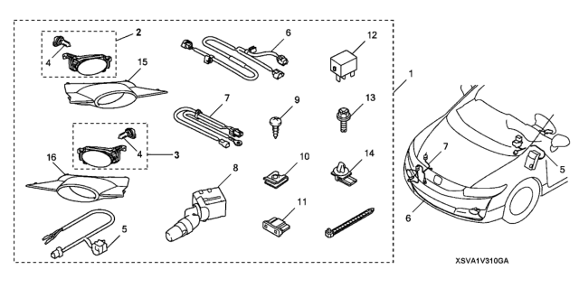 2009 Honda Civic Foglight Kit Diagram