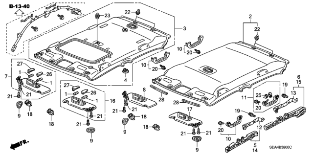 2004 Honda Accord Lng,Roof*NH220L* Diagram for 83200-SDA-306ZA