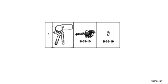 2014 Honda Civic Key Cylinder Set (Smart) Diagram