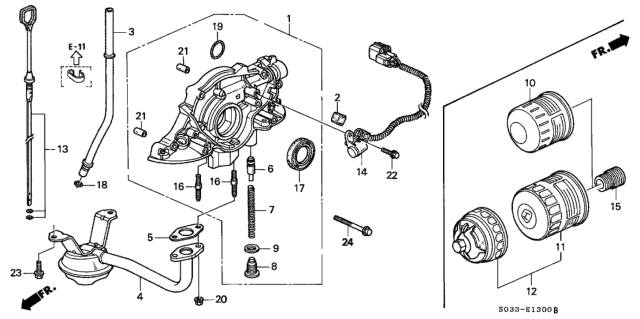 1999 Honda Civic 3 Door DX KA 5MT Oil Pump - Oil Strainer Diagram