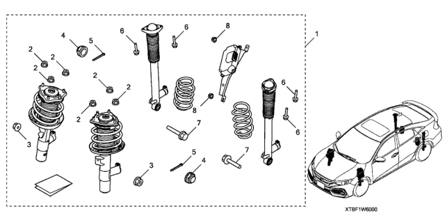 2019 Honda Civic KIT, SPORT SUSPENSION (SI) Diagram for 08W60-TBF-101