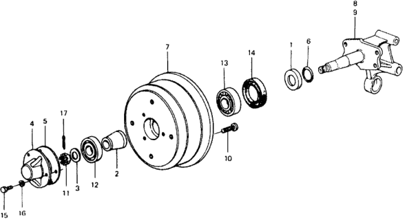 1978 Honda Civic Rear Brake Drum Diagram