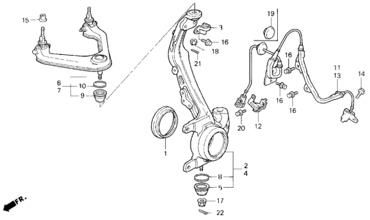 1993 Honda Prelude Sensor Assembly, Right Front Diagram for 57450-SS0-950