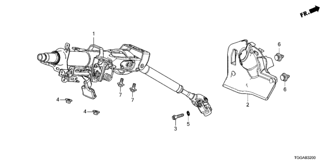 2021 Honda Civic Steering Column Diagram