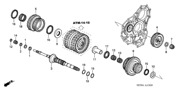 2005 Honda Accord AT Mainshaft Diagram