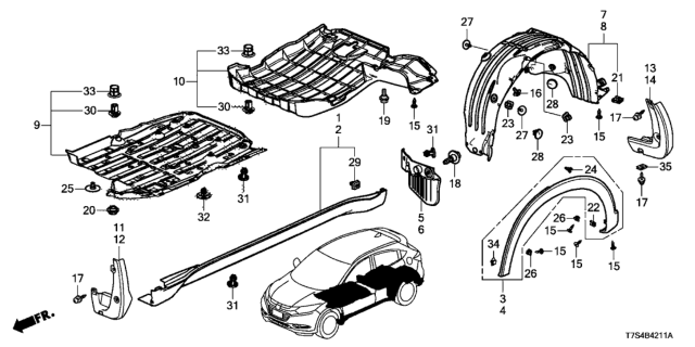 2017 Honda HR-V Cover, FR. Floor Diagram for 74641-T7W-A01