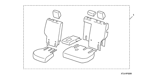 2020 Honda CR-V Hybrid 5 Door EX (HYBRID) KA CVT Seat Cover (Rear) Diagram