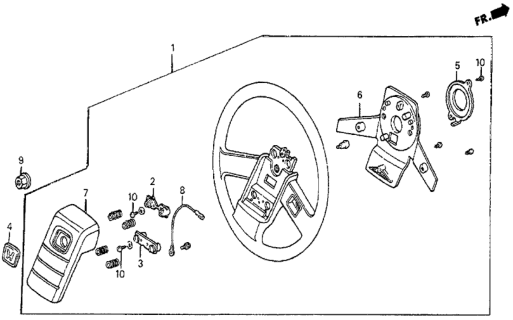 1986 Honda Prelude Cord, Horn (Tokyo Seat) Diagram for 53164-SB0-004